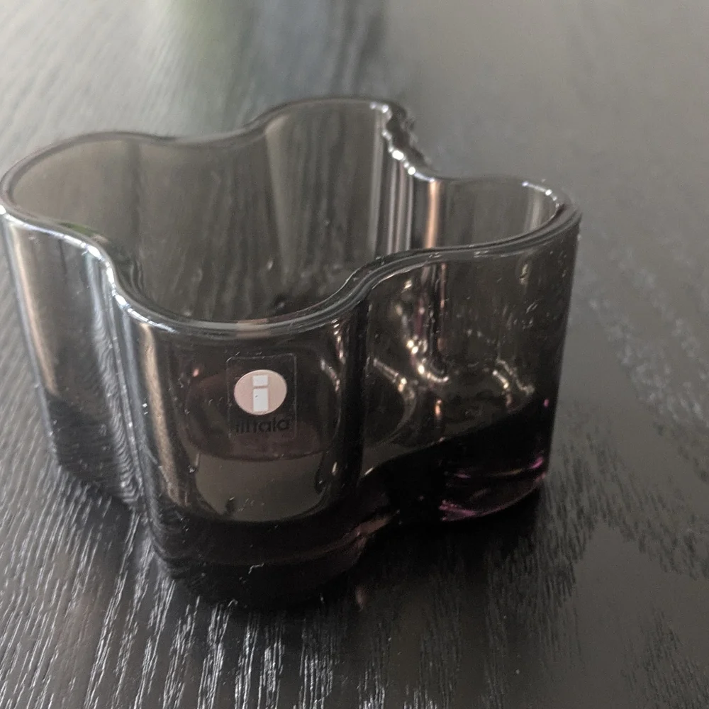 IITTALA Alvar Aalto Purple GLASS Votive TEALIGHT CANDLE HOLDER - Picture 3 of 8